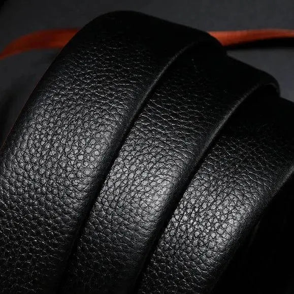 Men's Leather Auto-Buckle Belt